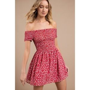Joelle Red Multi Floral Skater Dress